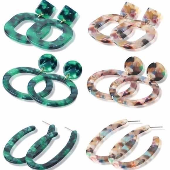 SALE💚 any 3 for $18 💚
 Resin Acrylic Drop Earrings - Picture 3 of 7